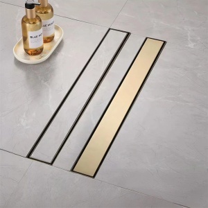 Rigola de dus liniara Rea Neox auriu periat 100 cm - Img 2