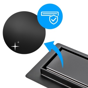Rigola pentru dus din inox cu sifon fix si randament ridicat DL01 60 cm – Negru - Img 7