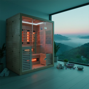 Sauna combinata cu infrarosu si finlandeza cu soba Harvia 3.8kW, Helsi pentru 4 persoane - Img 4