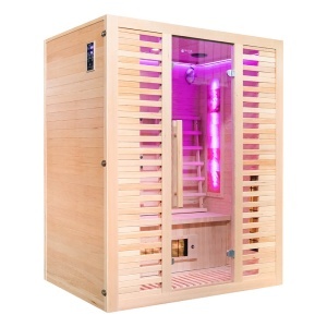 Saună cu infraroșu cu piatră de sare + turmaline MO-C3ST 150 x 110 x x190 cm pentru 2-3 persoane - Img 5