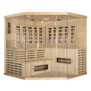 Sauna cu infrarosu si perete din sare de Himalaya MO-EA5CRS – 200 x 200 x 200 cm, 5 locuri - Img 2