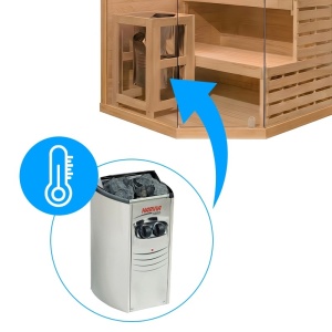 Sauna finlandeza cu temperatura inalta si argaz Harvia 3.5kW, 120 x 120 cm pentru doua persoane - Img 10