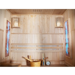 Sauna finlandeza cu temperatura inalta si soba Harvia 4.5kW pentru 3-4 persoane Kemi 150 x 120 cm - Img 8