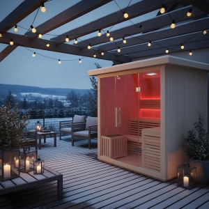 Sauna finlandeza pentru gradina cu soba Asker pentru 4-6 persoane, 180 x 180 cm - Img 6