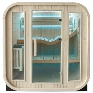 Sauna finlandeza pentru gradina cu soba Molde pentru 2-4 persoane, 180 x 200 cm - Img 17