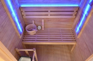 Saună uscată finlandeza MO-EL3S cu soba HARVIA 4,5 kW, 150 x 120 x 190 cm pentru 3 persoane - Img 13
