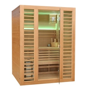 Saună uscată finlandeza MO-EL3S XL cu aragaz HARVIA 6 kW, 150 x 150 x 200 cm pentru 3 persoane - Img 9