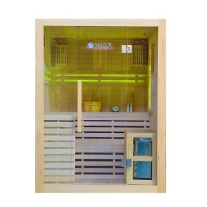 Sauna uscata finlandeza pentru 3 persoane cu soba Harvia 4.5 kW si piatra sarata EA3S XL 150 x 150 x 200 cm - Img 4