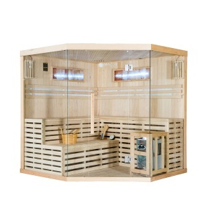 Saună uscată MO-EA5CS cu încălzitor Harvia de 8 kW și piatră de sare 200 x 200 x 200 cm pentru 5 persoane - Img 5
