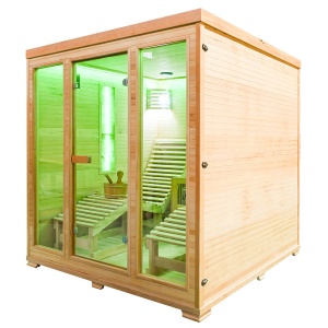 Saună uscată MO-EL5S-L cu aragaz Harvia 8 kW, șezlonguri, piatră de sare și izolație 180 x 180 x 190 cm - Img 17