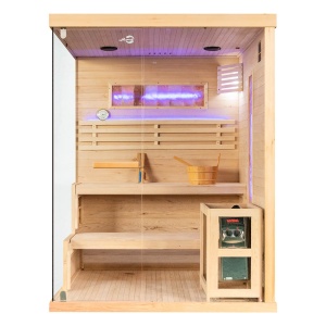 Sauna uscata MO-EP2S XL cu montaj dreapta, soba Harvia 4.5kW, 150 x 120 x 200 cm pentru 2 persoane - Img 5