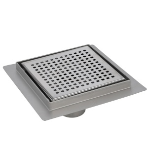 Scurgere baie patrata cu sifon fix Qube DLO8 15 x 15 cm Inox