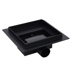 Scurgere baie patrata cu sifon fix Wave DLO6 15 x 15 cm negru - Img 12