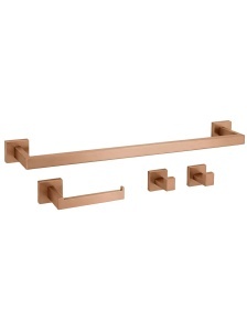 Set accesorii pentru baie Rio Brush Copper 4 piese - Img 2