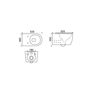 Set Bideu si Vas WC PRO GEBERIT, montaj suspendat, Vas WC VERONA Minerva RIMLESS + Bideu + Capac Soft-Close Inclus STANDARD + Cadru + Clapeta - Img 6