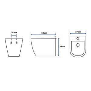 Set Bideu si Vas WC PRO RUNE IVALDI RIMLESS, montaj suspendat, ceramica sanitara, Capac Soft-Close inclus - Img 2