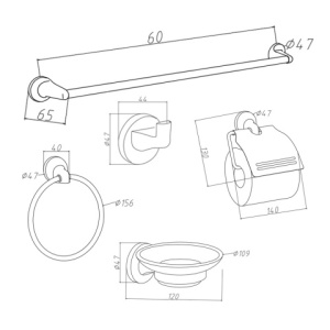 Set de accesorii pentru baie 5 in 1 Colin Auriu Periat - Img 14