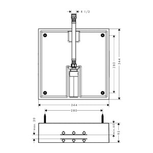 Set de baza Hansgrohe Raindance E 40x40 cm 1 functie - Img 2