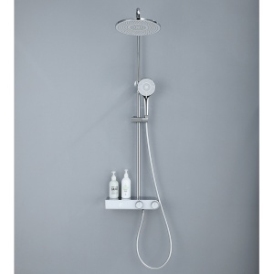 Set de dus F12A Design Modern, Cu Efect de Ploaie si Afisaj LCD, Culoare Crom - Img 2
