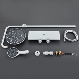 Set de dus F13-WH, Dus cu efect de ploaie, Culoarea Alb - Img 5
