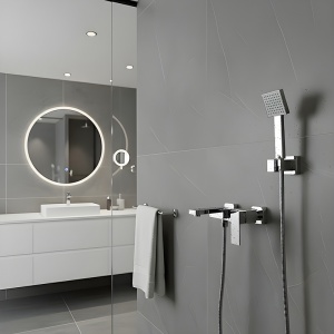 Set de dus pentru cada cu montaj pe perete F305A Crom - Img 2
