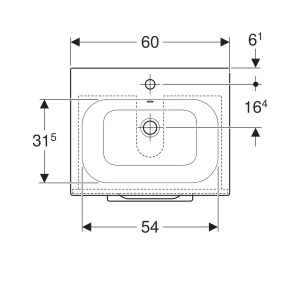 Set mobilier baie suspendat cu lavoar Geberit Selnova Square 60 x 48 cm 2 sertare nuc american - Img 2