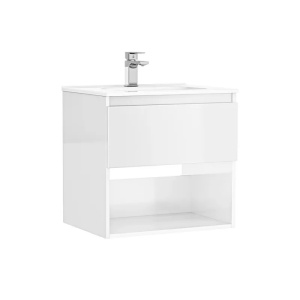 Set mobilier baie suspendat Gala Daily alb lucios 60 x 46 x 56.5 cm cu lavoar