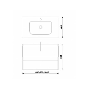 Set mobilier suspendat Gala Daily galet lucios 60 x 46 cm cu lavoar - Img 2