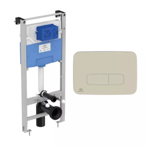 Set rezervor WC cu cadru Ideal Standard ProSys si clapeta Oleas M3 argintiu Silver Storm - Img 1