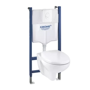 Set rezervor WC Grohe Solido 2 in 1 si clapeta alba Skate Air plus vas WC cu capac softclose - Img 1