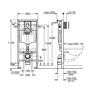 Set vas wc Ideal Standard Tesi AquaBlade cu capac soft close si rezervor Grohe cu clapeta Arena Cosmopolitan S - Img 5
