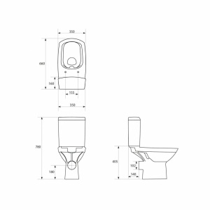 Set vas WC pe pardoseala Cersanit Carina New Clean On cu rezervor si capac alb standard - Img 5