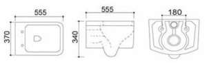 Set Vas WC PRO GEBERIT, Montaj Suspendat, Ceramica Sanitara, Vas WC CUBIC RIMLESS + Capac Soft-Close SLIM Inclus + Cadru+ Clapeta - Img 3