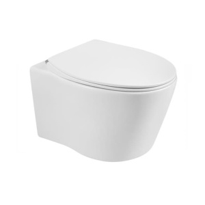 Set Vas WC PRO GROHE, Montaj Suspendat, Ceramica Sanitara, Vas WC ALBA RIMLESS + Capac Soft-Close SLIM Inclus + Cadru + Clapeta - Img 9