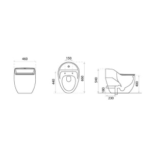 Set vas WC rimless protect cu capac si rezervor Spectrum Olimpos negru mat - Img 3