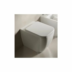 Set vas wc si bideu pe pardoseala Hatria Bianca Rimless BackToWall cu capac soft close - Img 6