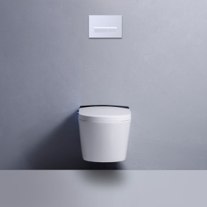 Set vas WC Smart ,cu functie bideu, Buton Crom, cadru inclus - Img 5