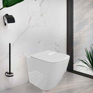 Set vas WC stativ cu rimles protect si capac soft close Spectrum Tyber 35 x 51 cm alb - Img 2