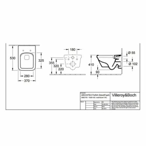 Set vas WC suspendat cu capac soft close Villeroy & Boch Architectura DirectFlush dreptunghiular alb - Img 5