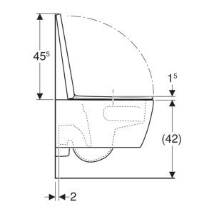 Set vas WC suspendat cu capac softclose Geberit iCon alb mat - Img 4
