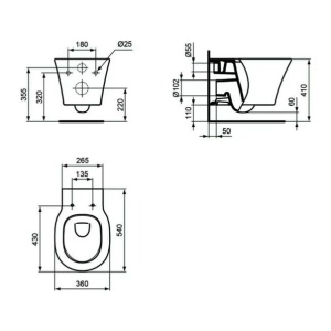 Set vas wc suspendat Ideal Standard Connect Air AquaBlade negru mat cu capac slim softclose - Img 11