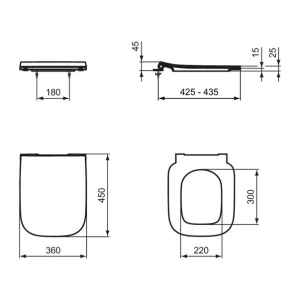 Set vas WC suspendat Ideal Standard I.life B cu functie bideu alb plus capac slim softclose si baterie - Img 10