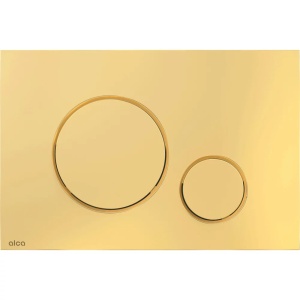 Set Vas WC Suspendat Rea Carlo+Rama instalare Alcadrin+Capac Soft-Close+Clapeta Thin Auriu - Img 3