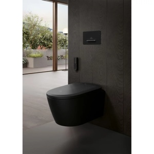 Set vas WC suspendat Villeroy&Boch Supreo Select rimless cu functie de bideu electric si capac softclose negru mat - Img 5