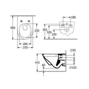 Set vas WC suspendat Villeroy & Boch Universo TwistFlush Rimless alb alpin cu capac soft close - Img 11