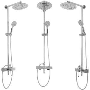 Sistem Complet De Dus REA ALDI, Montaj Pe Perete, Para Rotunda Tip Ploaie 25x25 Cm, 3 Functii De Curgere A Apei, Finisaj Crom - Img 9