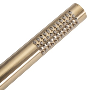 Sistem Complet De Dus REA LUNGO GOLD BRUSHED + BOX, Montaj In Perete, Para Rotunda Tip Ploaie 25x25 Cm, 2 Functii , Auriu Nichelat - Img 3