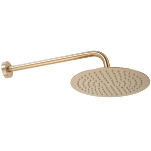Sistem Complet De Dus REA LUNGO MILER BRUSH GOLD + BOX, Montaj In Perete, Para Rotunda Tip Ploaie 30 x 30 Cm, 2 Functii , Auriu Nichelat - Img 2