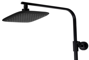 Sistem Complet De Dus REA TOM Montaj Pe Perete, Para Dreptunghiulara Tip Ploaie 25 x 17 Cm, 2 Functii De Curgere A Apei, Inaltime 120 cm, Negru - Img 4