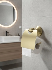 Suport hârtie igienică Rea 16101 Aristo Brushed Gold - Img 3